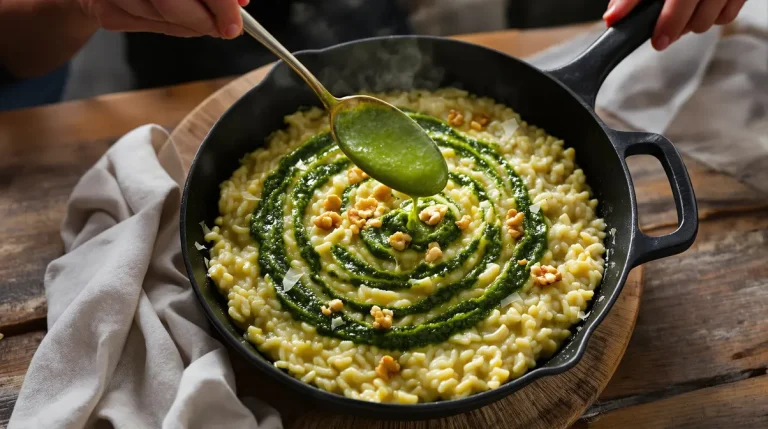Geen zin om te koken? Deze romige risotto met spinazie en pesto staat zo op tafel Geen zin om te koken? Deze romige risotto met spinazie en pesto staat zo op tafel
