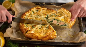 Goudbruin en boterzacht: zo maak ik de lekkerste zalm in bladerdeeg uit de oven