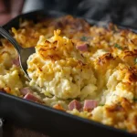 Goudbruin en superkrokant: probeer deze verrassende ovenschotel met rösti en bloemkool uit