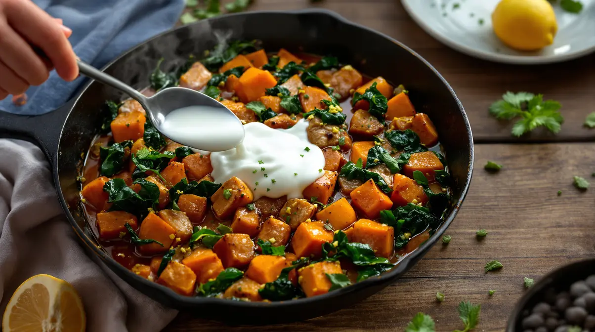 Ik maak zoeteaardappelstoof met kip en babyspinazie: dit recept van MAX wil je meteen koken Ik maak zoeteaardappelstoof met kip en babyspinazie: dit recept van MAX wil je meteen koken